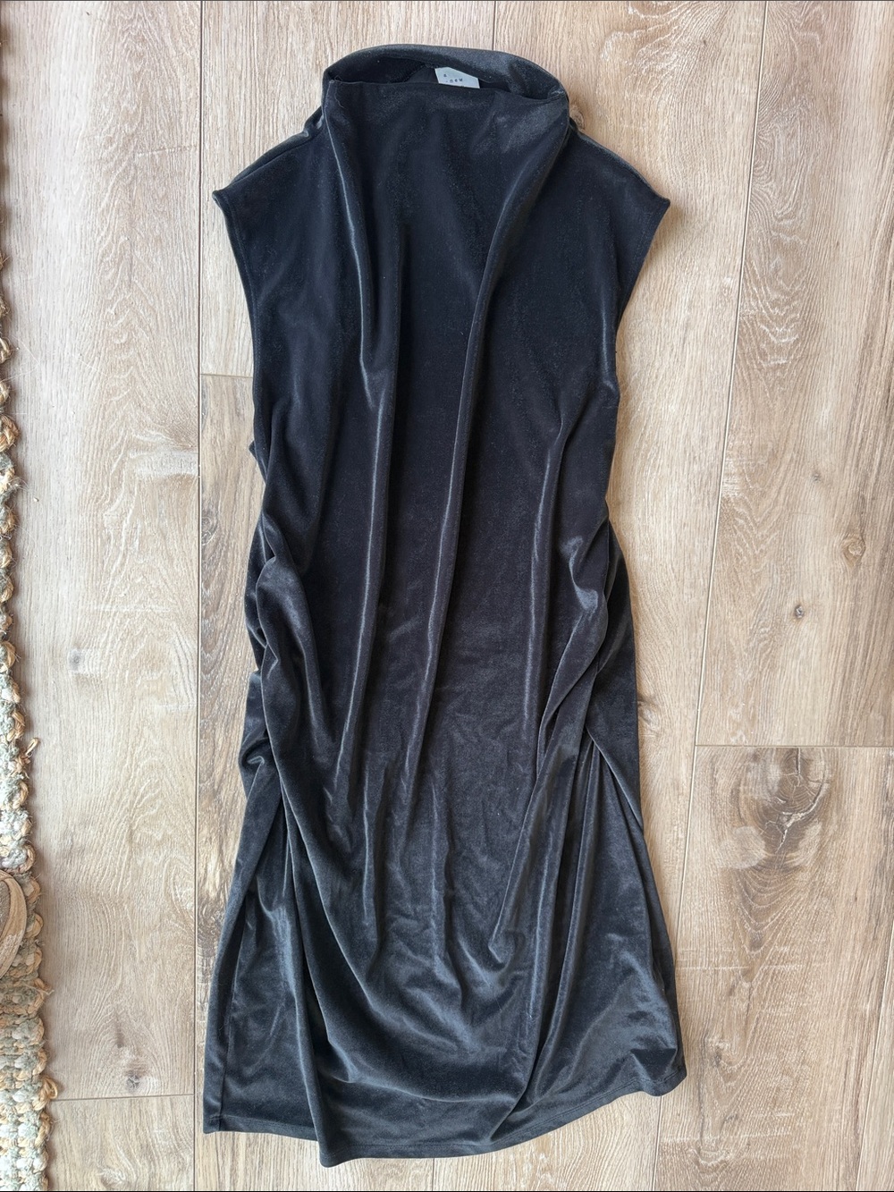 a new day Black Sleeveless Velvet Midi Dress